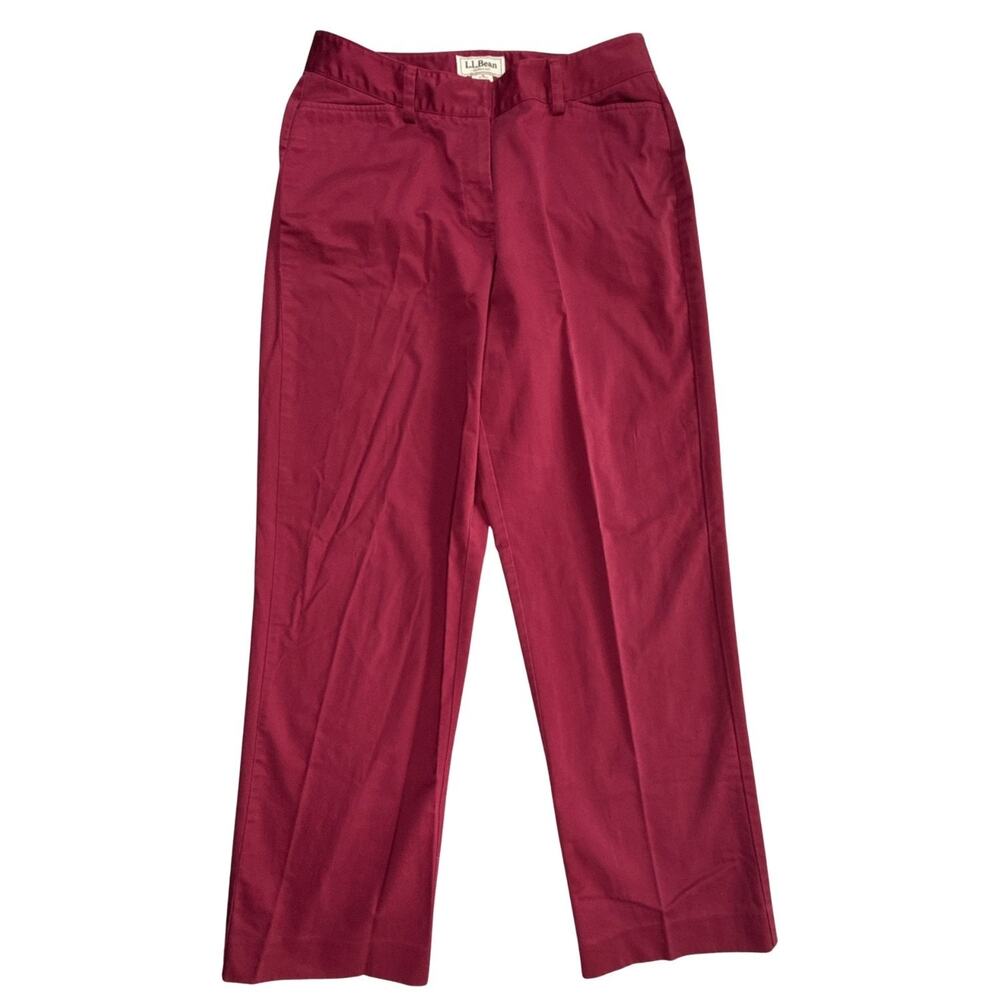 L.L.Bean Women’s 12 M/Tall Curvy Fit Red Wine Stretch Chino Pants
